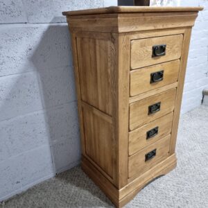 Oak FurnitureLand French farmhouse tallboy (1) Oak FurnitureLand French farmhouse tallboy (1)