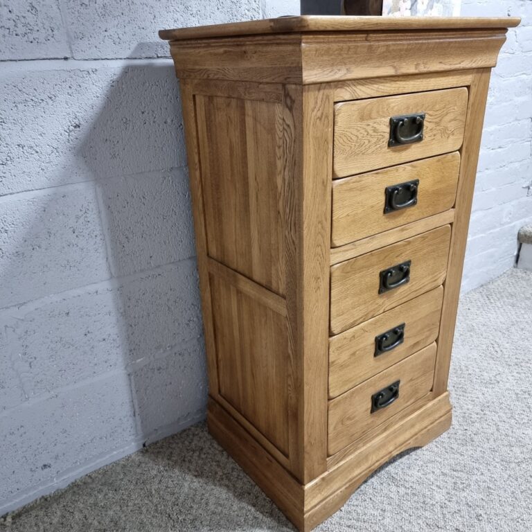 Oak FurnitureLand French farmhouse tallboy (1) Oak FurnitureLand French farmhouse tallboy (1)