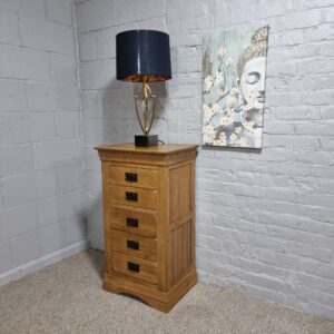 Oak FurnitureLand French farmhouse tallboy (4) Oak FurnitureLand French farmhouse tallboy (4)