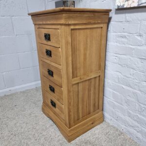 Oak FurnitureLand French farmhouse tallboy (6) Oak FurnitureLand French farmhouse tallboy (6)