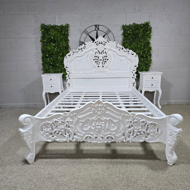 White Recoco Style Double Bed Frame White Recoco Style Double Bed Frame