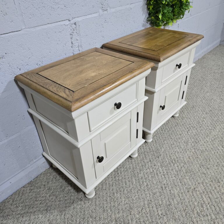 Shay Pre-Owned Bedside Drawers Almond Grey. Shay Pre-Owned Bedside Drawers Almond Grey.