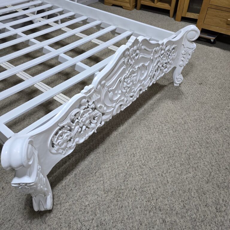 White Recoco Style Double Bed Frame White Recoco Style Double Bed Frame