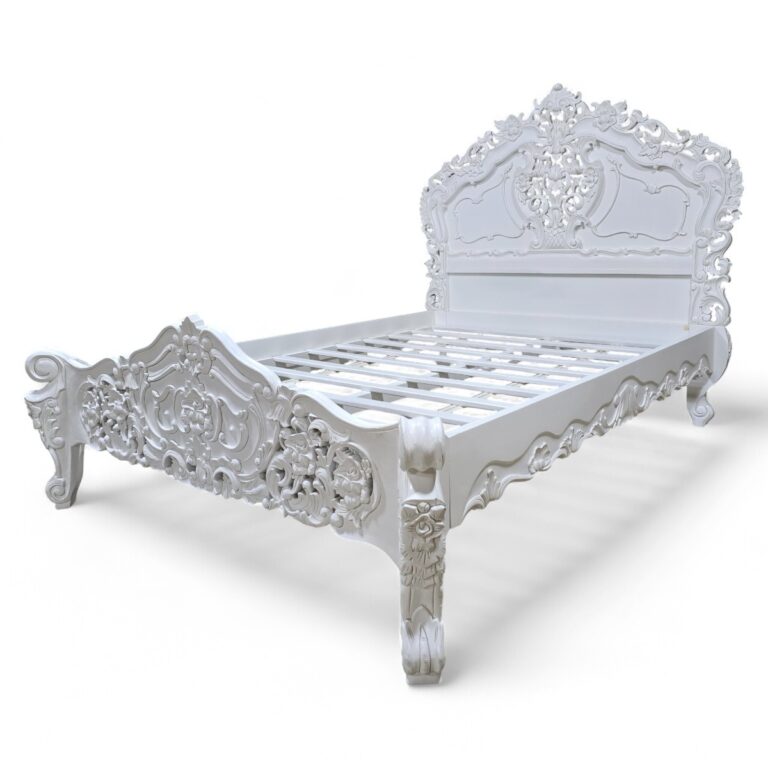 White Recoco Style Double Bed Frame White Recoco Style Double Bed Frame