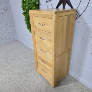 Oak FurnitureLand Bevel Tallboy Oak FurnitureLand Bevel Tallboy