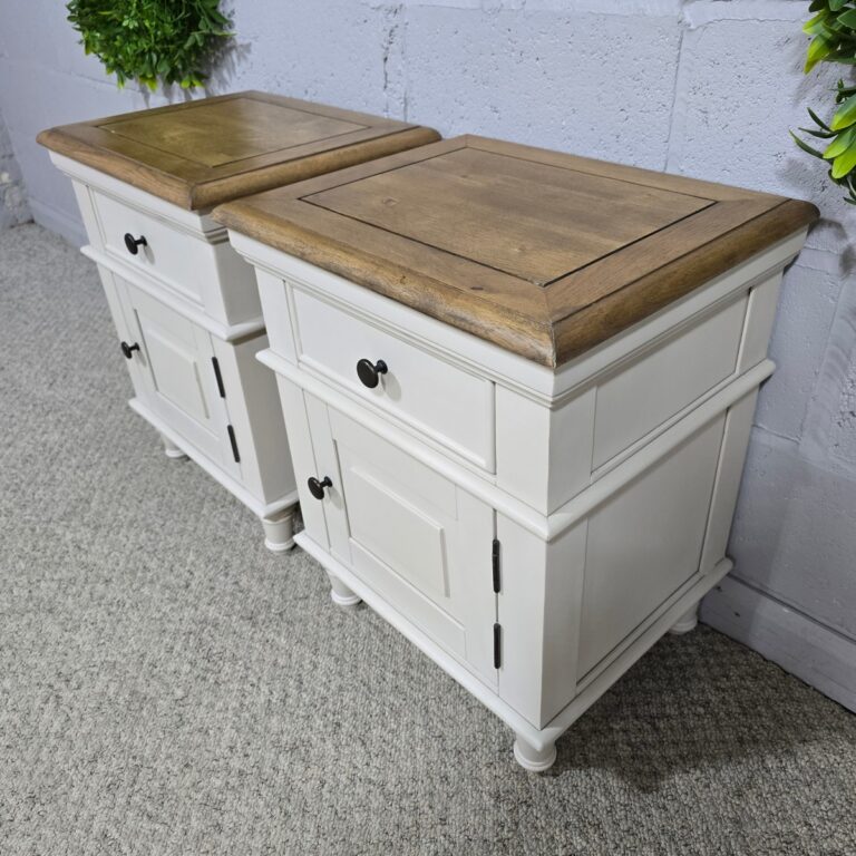 Shay Pre-Owned Bedside Drawers Almond Grey. Shay Pre-Owned Bedside Drawers Almond Grey.