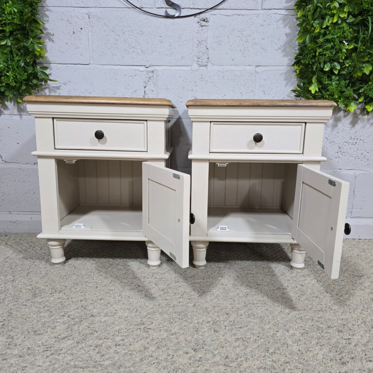 Shay Pre-Owned Bedside Drawers Almond Grey. Shay Pre-Owned Bedside Drawers Almond Grey.