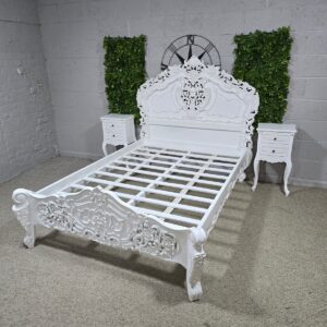 White Recoco Style Double Bed Frame White Recoco Style Double Bed Frame