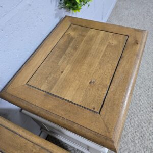 Shay Pre-Owned Bedside Drawers Almond Grey. Shay Pre-Owned Bedside Drawers Almond Grey.