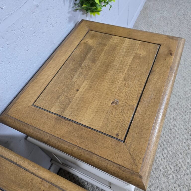 Shay Pre-Owned Bedside Drawers Almond Grey. Shay Pre-Owned Bedside Drawers Almond Grey.