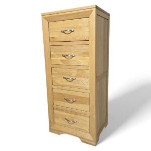 Oak FurnitureLand Bevel Tallboy Oak FurnitureLand Bevel Tallboy