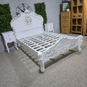 White Recoco Style Double Bed Frame White Recoco Style Double Bed Frame