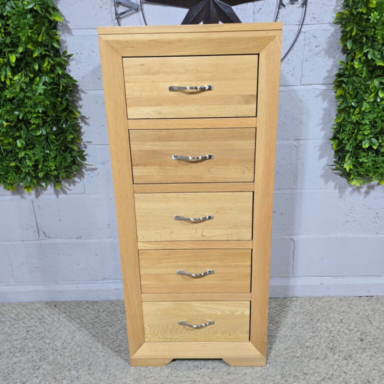 Bevel Tallboy in Solid Oak Bevel Tallboy in Solid Oak