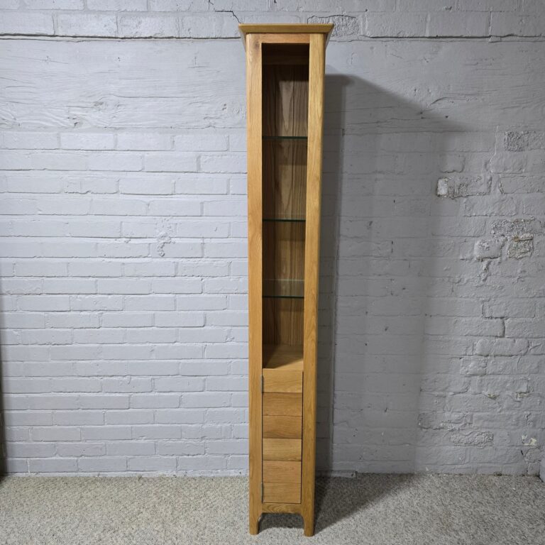 Slim Solid Oak Display Unit Pre-Loved Slim Solid Oak Display Unit Pre-Loved