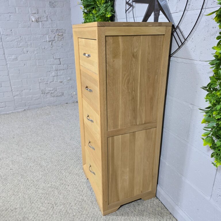 Bevel Tallboy in Solid Oak Bevel Tallboy in Solid Oak