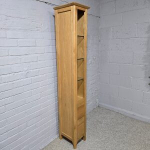 Slim Solid Oak Display Unit Pre-Loved Slim Solid Oak Display Unit Pre-Loved