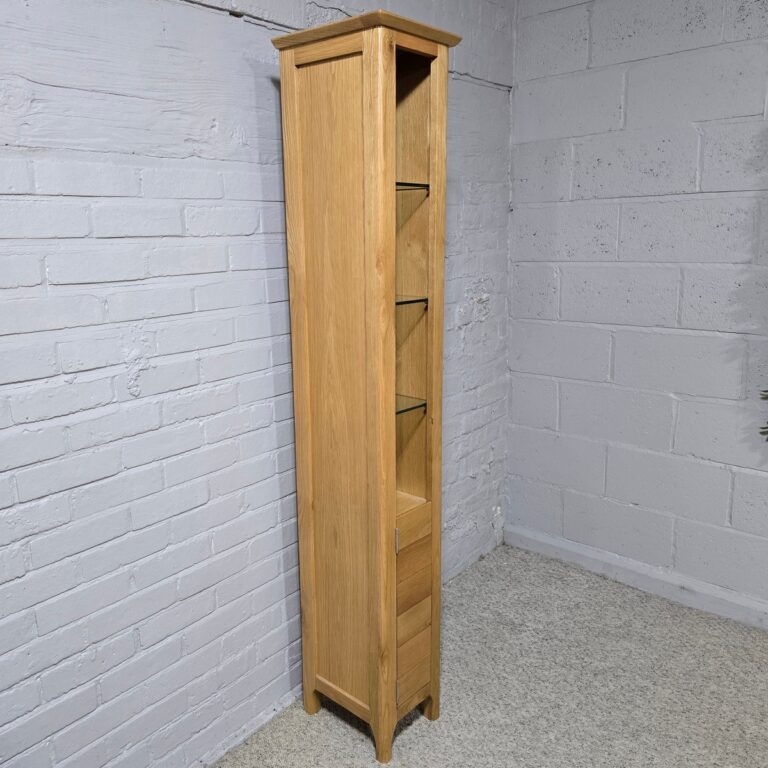 Slim Solid Oak Display Unit Pre-Loved Slim Solid Oak Display Unit Pre-Loved
