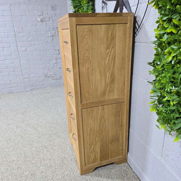Oak Furniture Land Bevel Tallboy Five Drawers Oak Furniture Land Bevel Tallboy Five Drawers