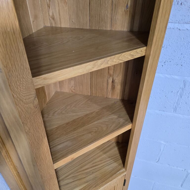 Solid Oak Corner Display Unit