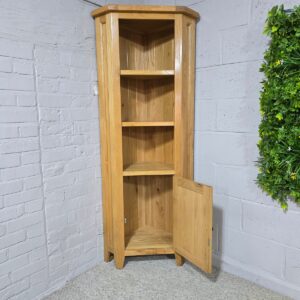 Solid Oak Corner Display Unit