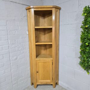 Solid Oak Corner Display Unit