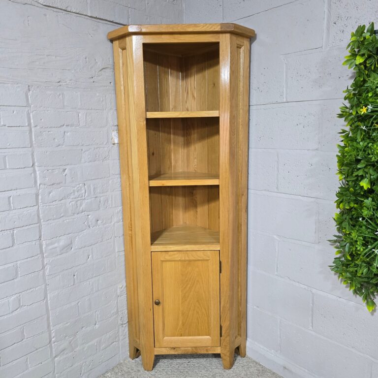 Solid Oak Corner Display Unit