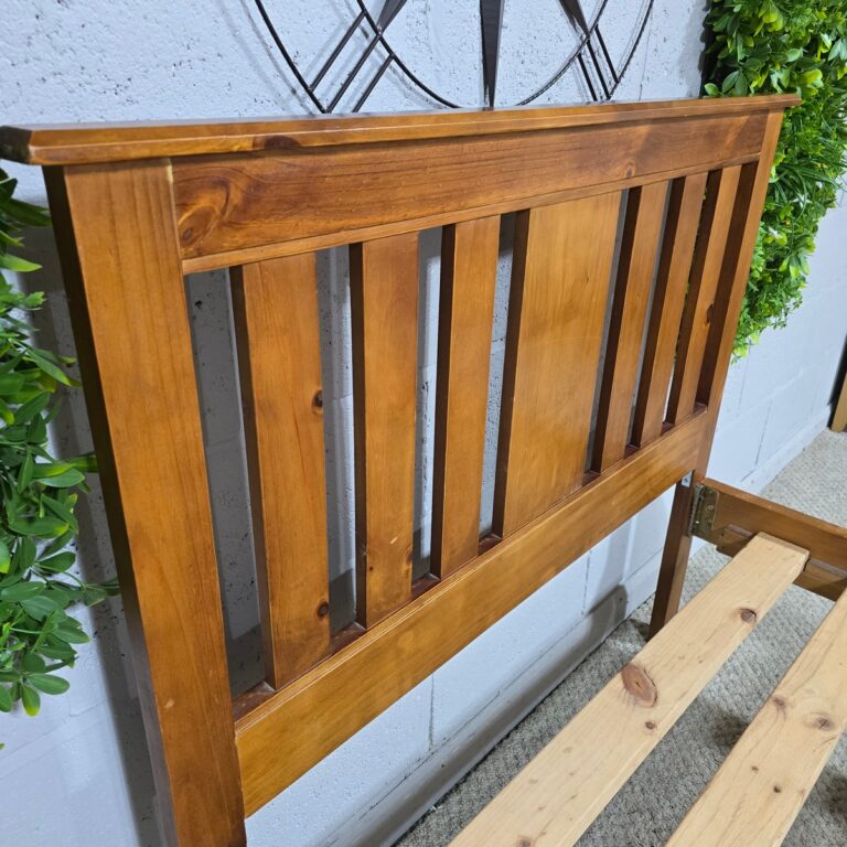 Solid Pine Bed Frame Warm Finish Solid Pine Bed Frame Warm Finish