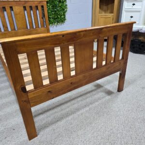Solid Pine Bed Frame Warm Finish Solid Pine Bed Frame Warm Finish