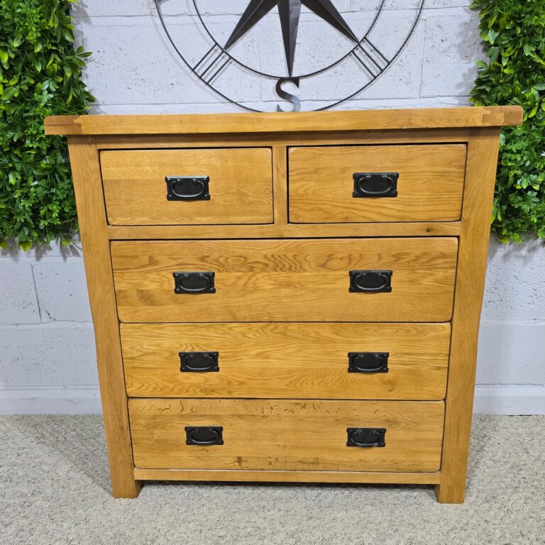 Explore the charm of this PreLoved Oak Furniture Land Original Rustic chest of drawers. Explore the charm of this PreLoved Oak Furniture Land Original Rustic chest of drawers.