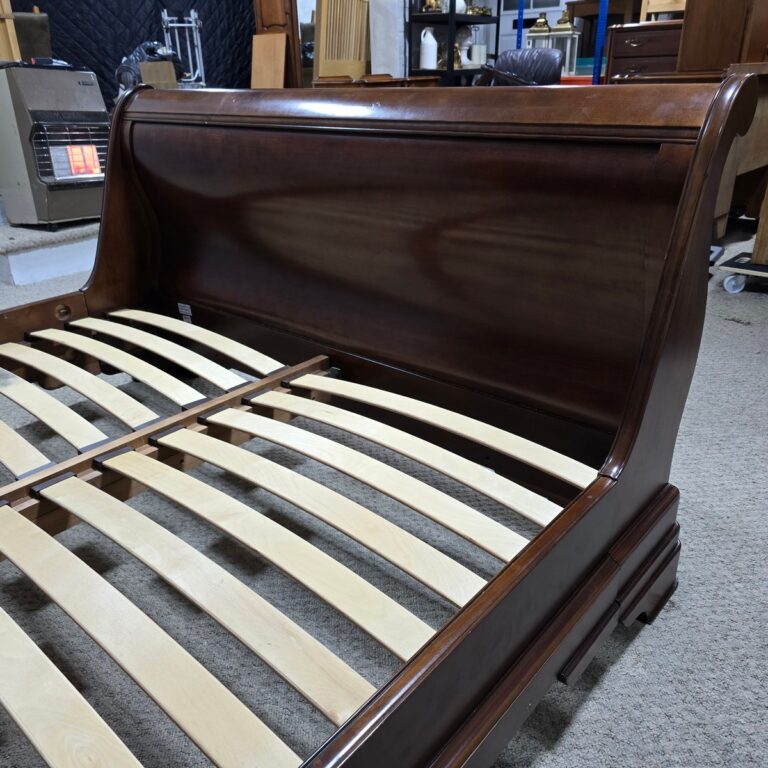 Pre-loved John Lewis King-Size Sleigh Bed in Part Solid Mahogany and Veneered Wood Pre-loved John Lewis King-Size Sleigh Bed in Part Solid Mahogany and Veneered Wood
