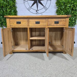 Explore the timeless charm of this pre-loved Barker and Stonehouse Rustic Solid Oak Sideboard.