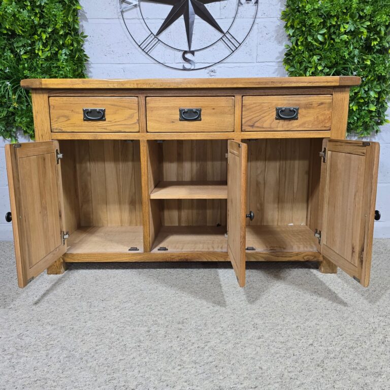 Explore the timeless charm of this pre-loved Barker and Stonehouse Rustic Solid Oak Sideboard.