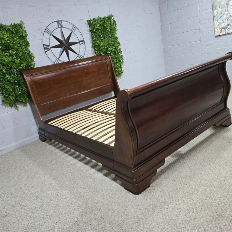 Pre-loved John Lewis King-Size Sleigh Bed in Part Solid Mahogany and Veneered Wood Pre-loved John Lewis King-Size Sleigh Bed in Part Solid Mahogany and Veneered Wood
