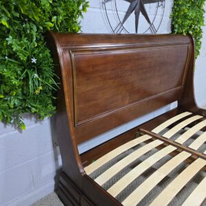 Pre-loved John Lewis King-Size Sleigh Bed in Part Solid Mahogany and Veneered Wood Pre-loved John Lewis King-Size Sleigh Bed in Part Solid Mahogany and Veneered Wood