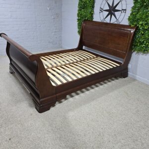 Pre-loved John Lewis King-Size Sleigh Bed in Part Solid Mahogany and Veneered Wood Pre-loved John Lewis King-Size Sleigh Bed in Part Solid Mahogany and Veneered Wood