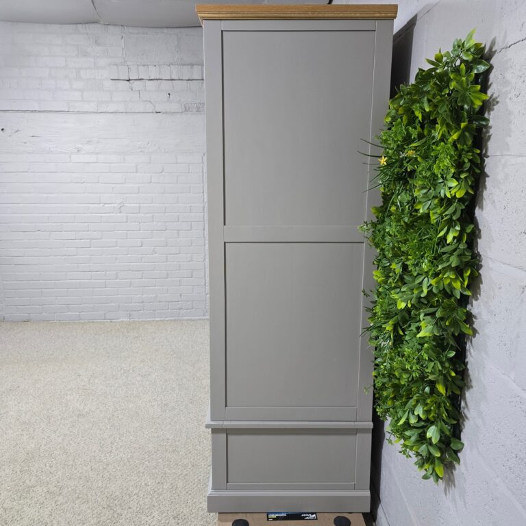 St. Ives Double Wardrobe in Light Grey and Natural Oak - Second Hand. St. Ives Double Wardrobe in Light Grey and Natural Oak - Second Hand.