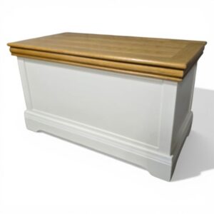 Barker and Stonehouse Pre-Loved Solid Oak Top Blanket Box in Cream Barker and Stonehouse Pre-Loved Solid Oak Top Blanket Box in Cream