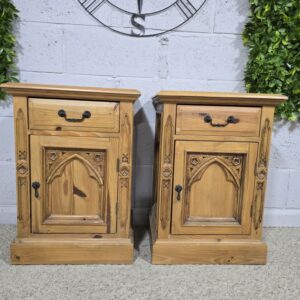 Barker and Stonehouse Pre-Loved Gothic Reclaimed Wood Bedside Drawers Barker and Stonehouse Pre-Loved Gothic Reclaimed Wood Bedside Drawers