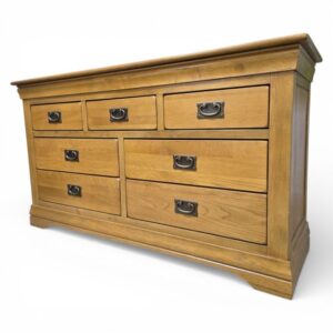 French Farmhouse Rustic Solid Oak 3 over 4 Chest of Drawers - Save £414.99