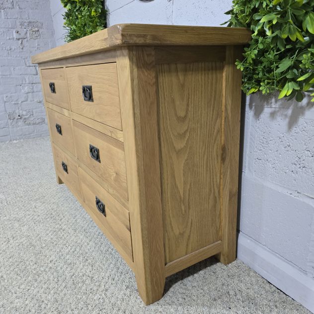 PreLoved Barker and Stonehouse Solid Oak Double Chest of Drawers - Save Over 50% PreLoved Barker and Stonehouse Solid Oak Double Chest of Drawers - Save Over 50%