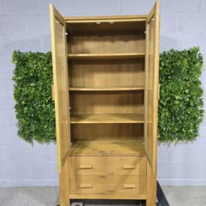 Pre-loved Barker and Stonehouse Solid Oak Display Unit: Timeless Elegance Pre-loved Barker and Stonehouse Solid Oak Display Unit: Timeless Elegance
