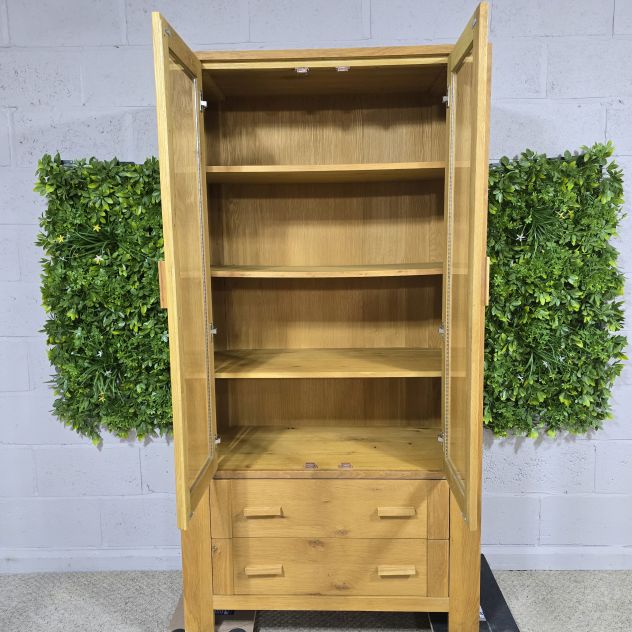 Pre-loved Barker and Stonehouse Solid Oak Display Unit: Timeless Elegance Pre-loved Barker and Stonehouse Solid Oak Display Unit: Timeless Elegance