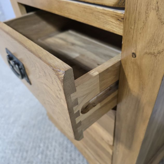 Peek inside its story... then write your own chapter with this pre-owned Oak Furniture Land French Farmhouse tallboy Peek inside its story... then write your own chapter with this pre-owned Oak Furniture Land French Farmhouse tallboy