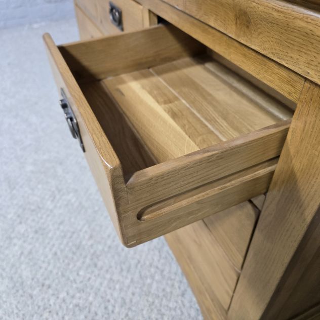 French Farmhouse Rustic Solid Oak 3 over 4 Chest of Drawers - Save £414.99