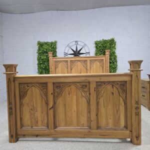 Explore the exquisite detail of this Barker and Stonehouse reclaimed pine king-size bed frame Explore the exquisite detail of this Barker and Stonehouse reclaimed pine king-size bed frame