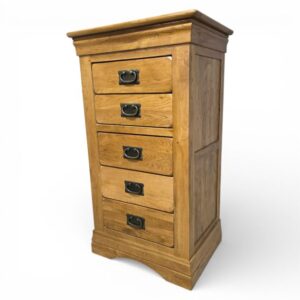 Peek inside its story... then write your own chapter with this pre-owned Oak Furniture Land French Farmhouse tallboy Peek inside its story... then write your own chapter with this pre-owned Oak Furniture Land French Farmhouse tallboy