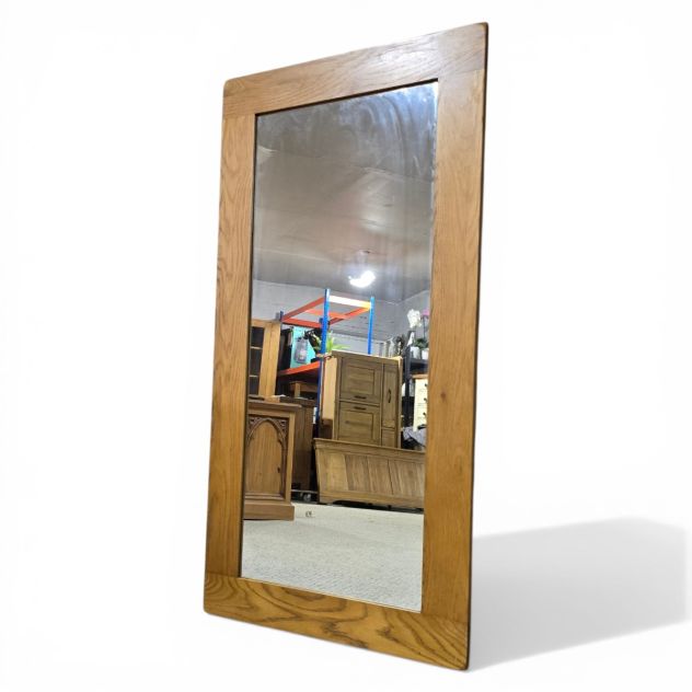 French Farmhouse Rustic Solid Oak wall Mirror from Oak Furniture Land, second-hand and in excellent condition, perfect for adding a touch of elegance to any room.