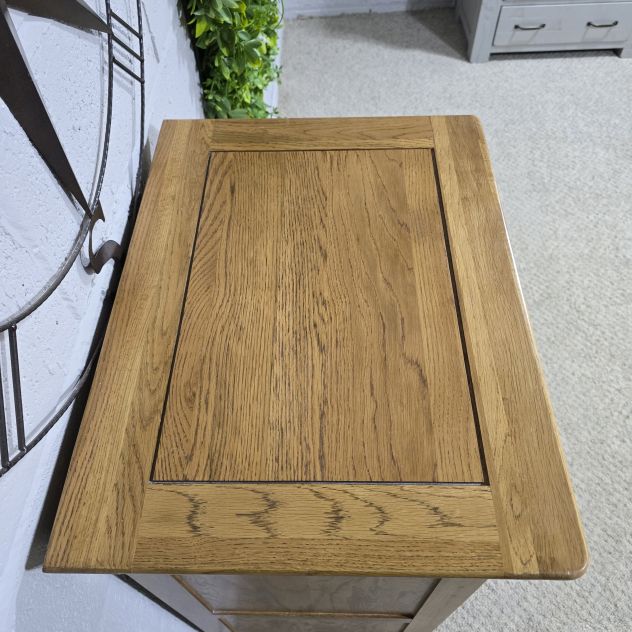 Peek inside its story... then write your own chapter with this pre-owned Oak Furniture Land French Farmhouse tallboy Peek inside its story... then write your own chapter with this pre-owned Oak Furniture Land French Farmhouse tallboy