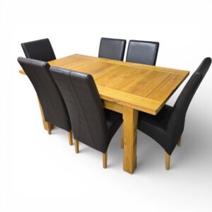 Peek inside its story... then write your own chapter with this second-hand Barker and Stonehouse solid oak dining set. Peek inside its story... then write your own chapter with this second-hand Barker and Stonehouse solid oak dining set.