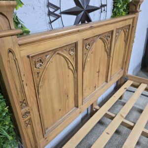 Explore the exquisite detail of this Barker and Stonehouse reclaimed pine king-size bed frame Explore the exquisite detail of this Barker and Stonehouse reclaimed pine king-size bed frame